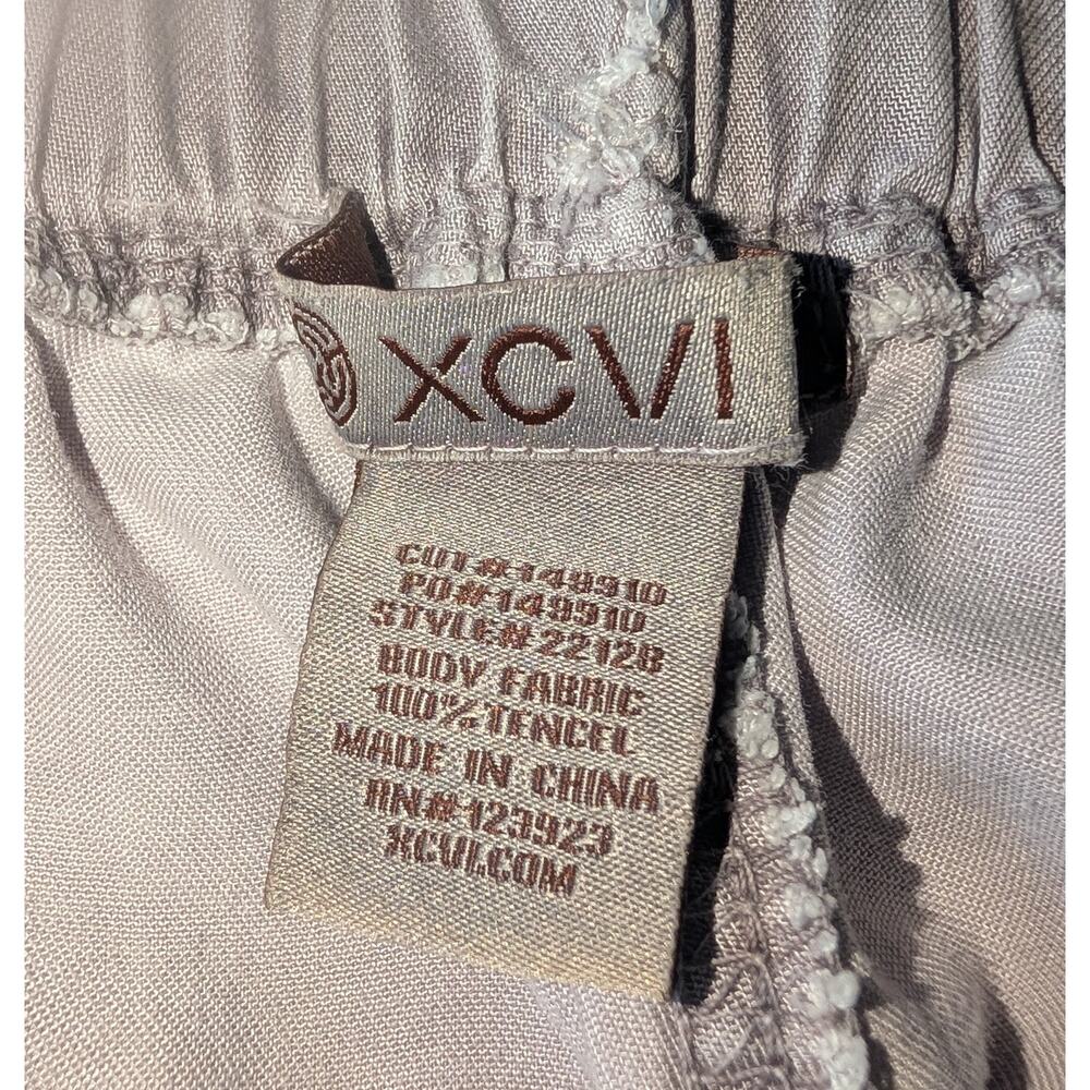 XCVI Pull-On Wide Leg Cropped Raw Edge Hem Pants Gray Size Large style 22128 - Picture 4 of 7